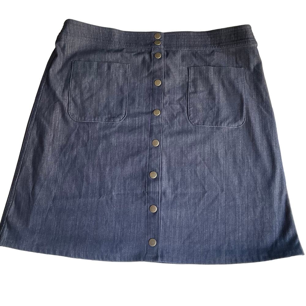 Agnes & Dora Women Pencil Skirt size 3XL w Button Front, Blue, XXXL